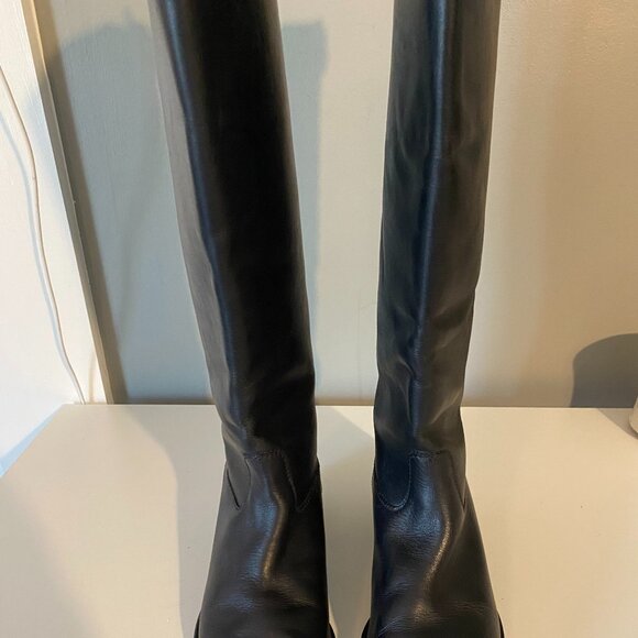 J. Crew Tall Black Leather Riding/Field Boots Women's 7 - Picture 3 of 13